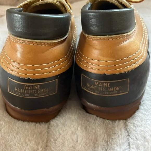 Vintage LL Bean Original Maine Hunting Shoe Leather Duck 3 Hole USA - Picture 7 of 11